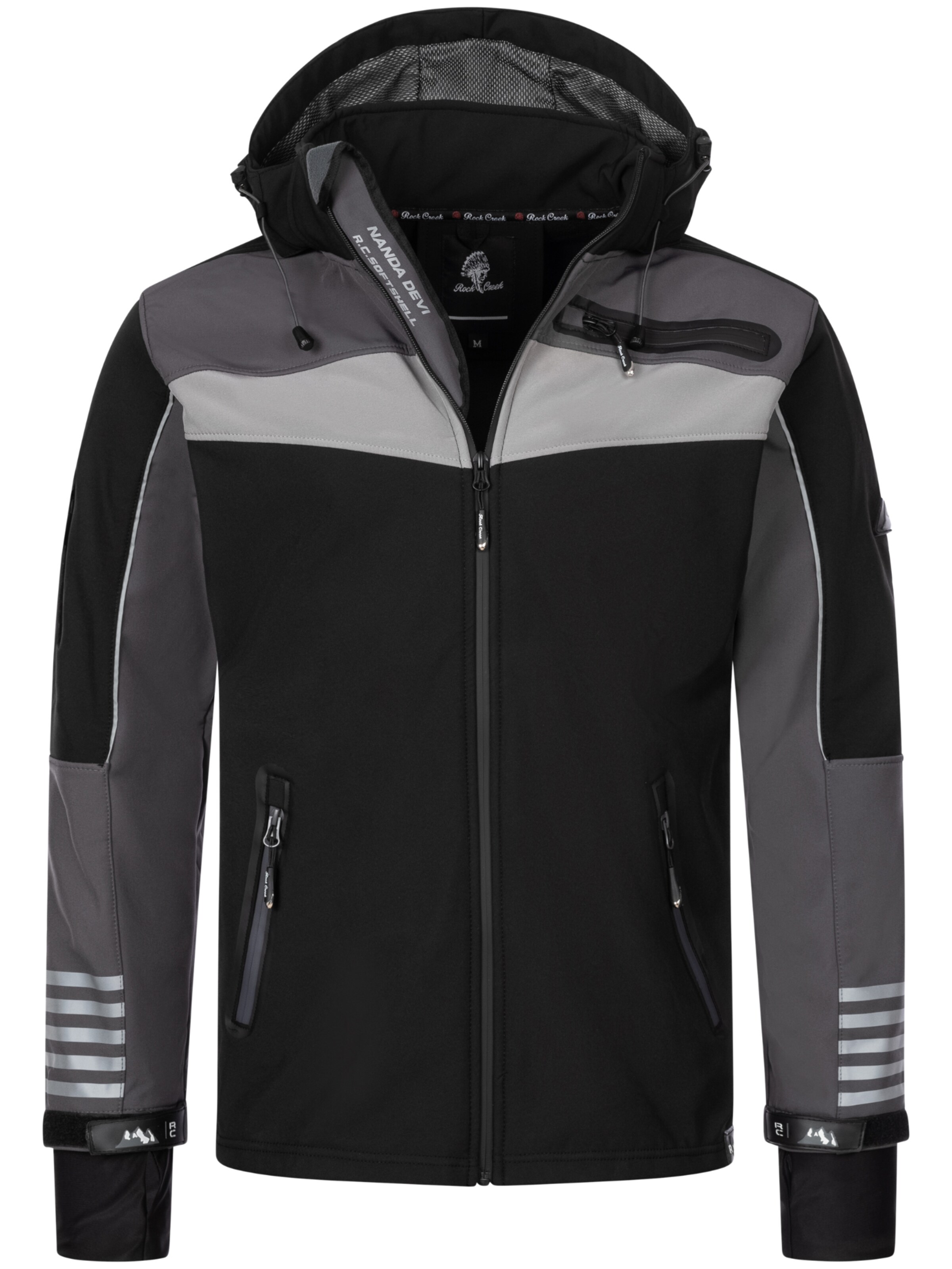 Rock Creek Funktionsjacke in Schwarz: Vorderseite