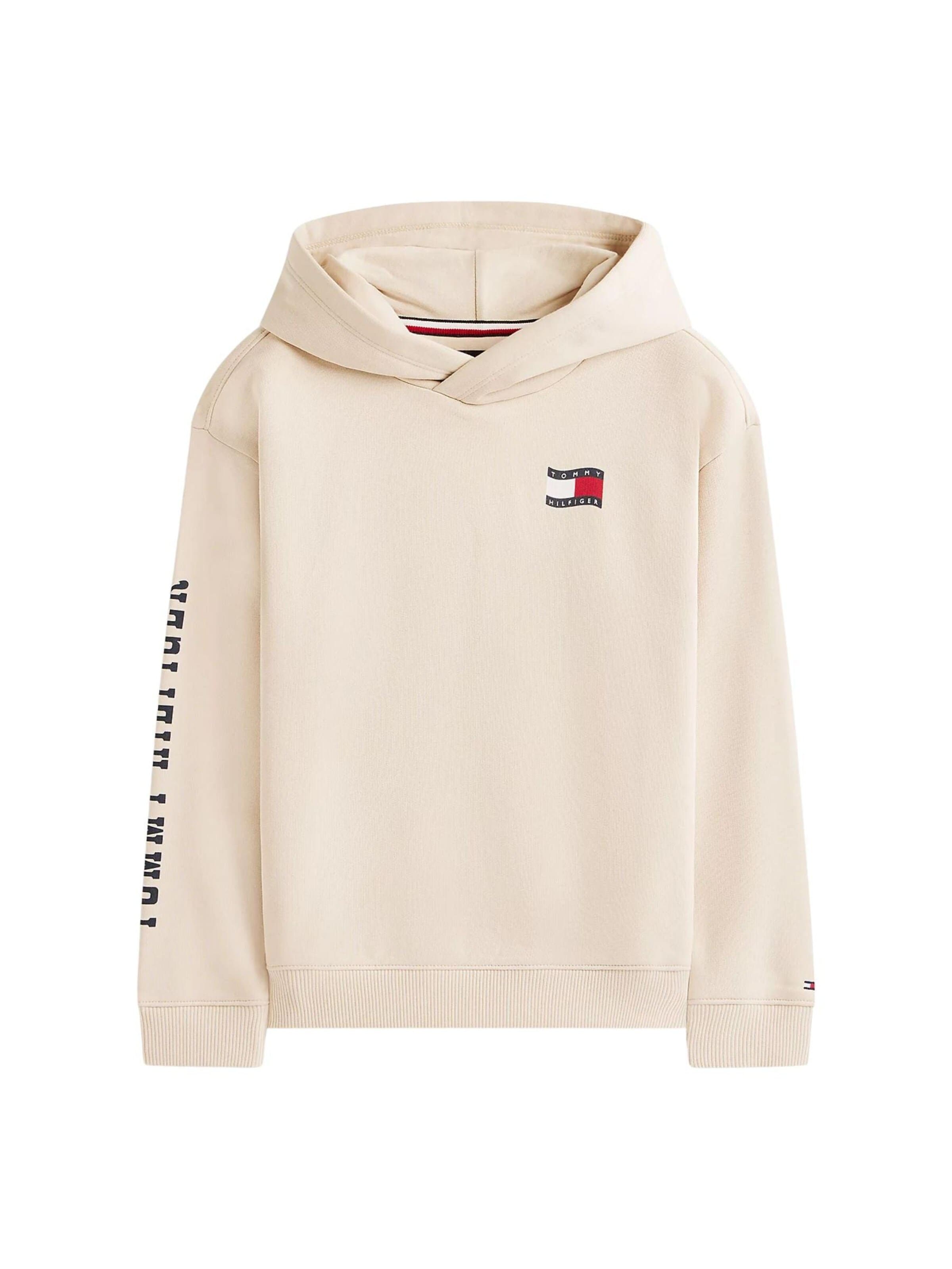 Sweat Tommy Hilfiger Kids en beige : devant