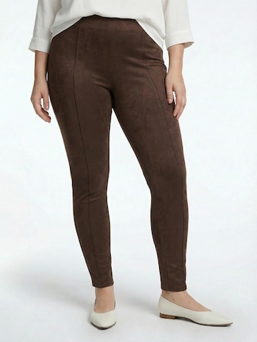 Guido Maria Kretschmer Curvy Skinny Legginsy 'Viviana' w kolorze brązowy: przód