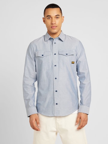 G-Star RAW Regular fit Button Up Shirt 'Marine' in Blue: front