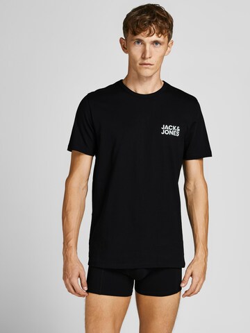 JACK & JONES - Pijama corto en negro: frente