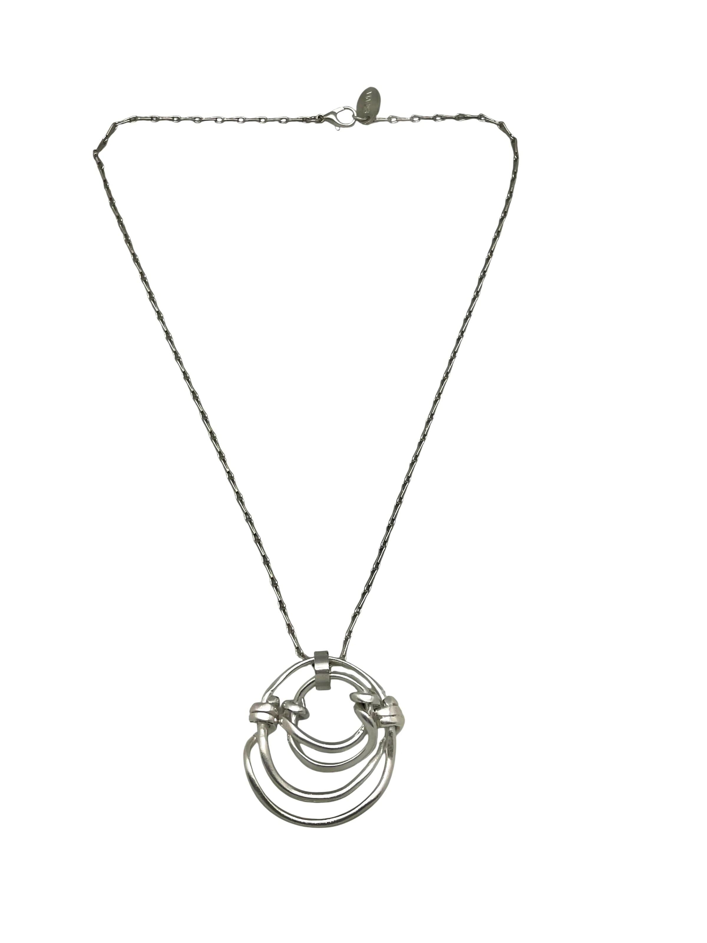 Gloria Mago Kette 'Double knotted necklace in 10µ silver and chain'‌‌‌ in Silber: Vorderseite