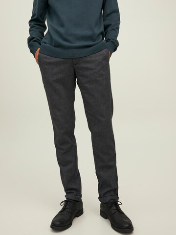 JACK & JONES Regular Trousers 'Ollie' in Grey: front