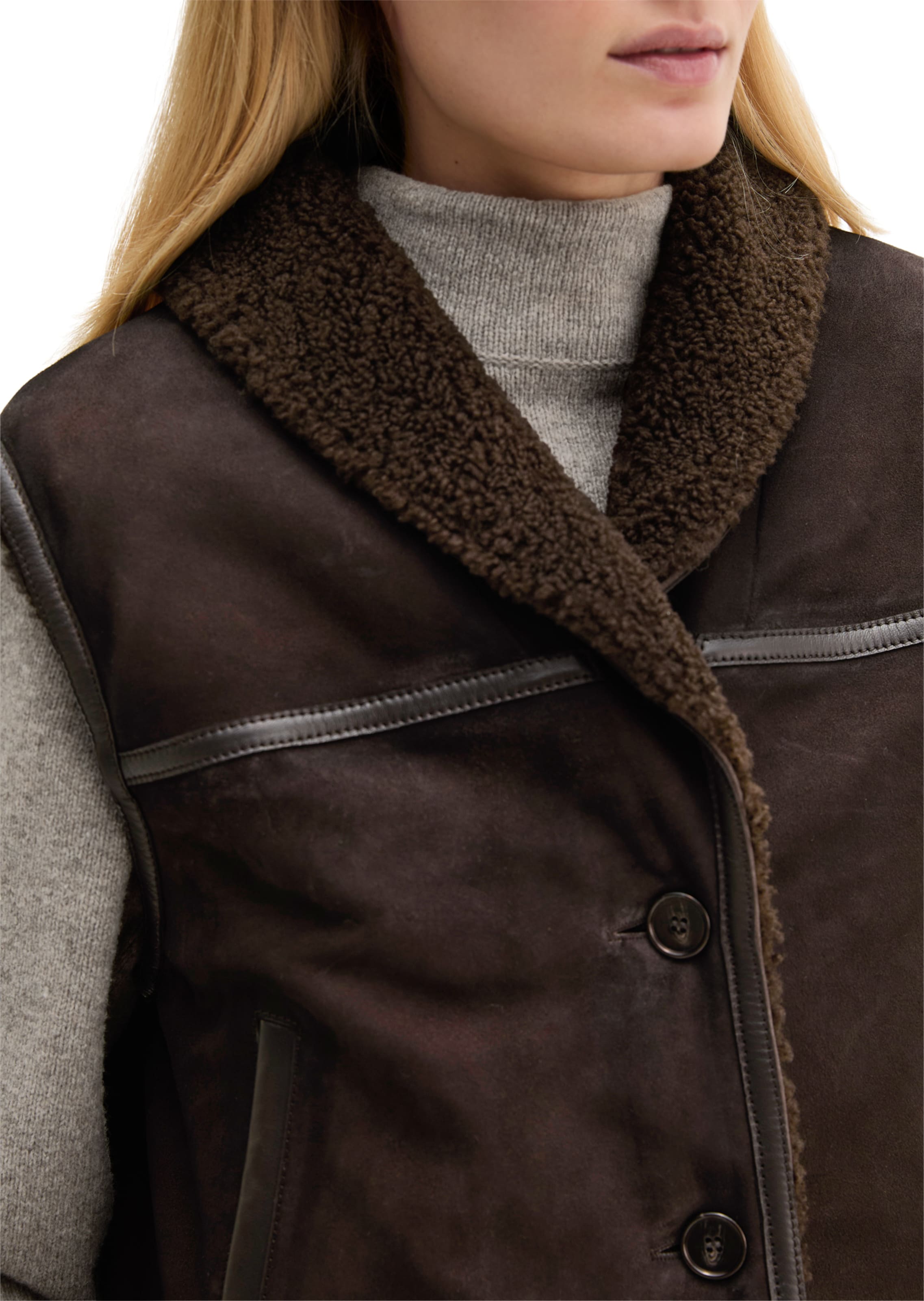 Marc O'Polo Bodywarmer in Bruin: voorkant