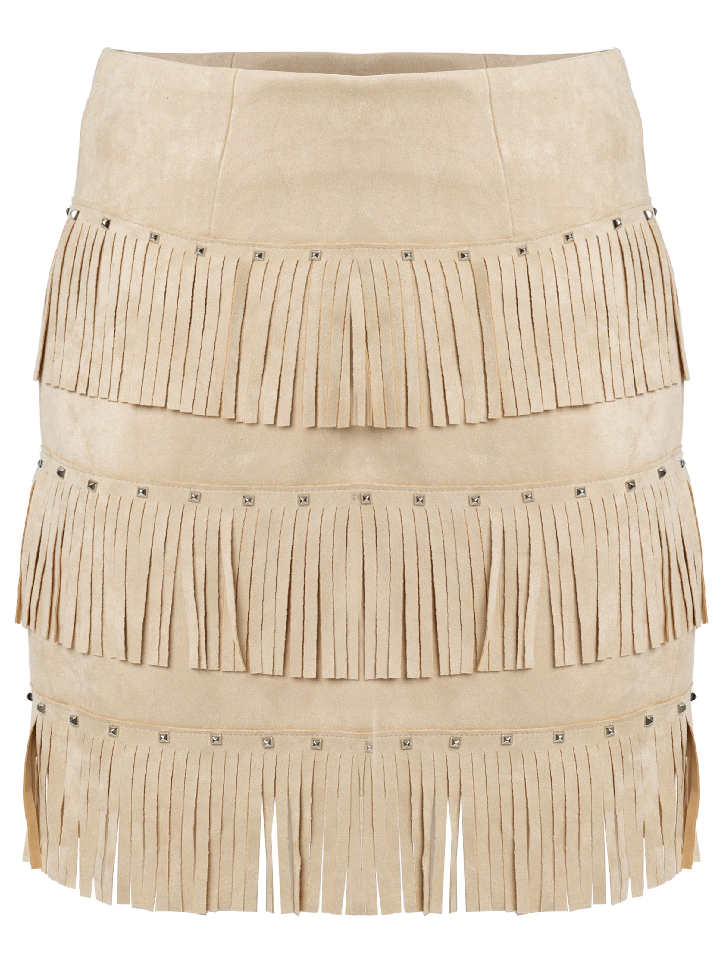 Influencer Φούστα ' Fringed Skirt ' σε μπεζ: μπροστά
