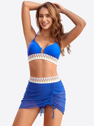 Magicshe Push-up Bikini 'Push Up Bikini Set mit hoher Taille' in Blue