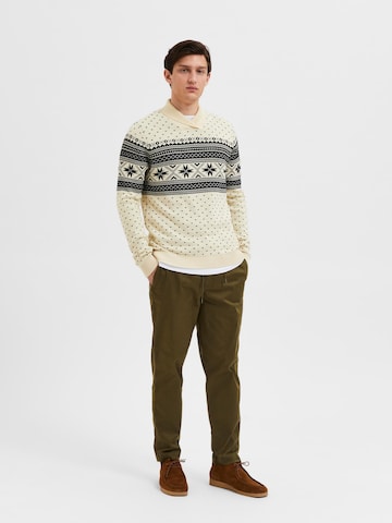 SELECTED HOMME Pullover 'Claus' in Beige