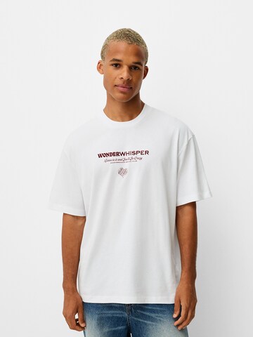 T-Shirt Bershka en blanc : devant