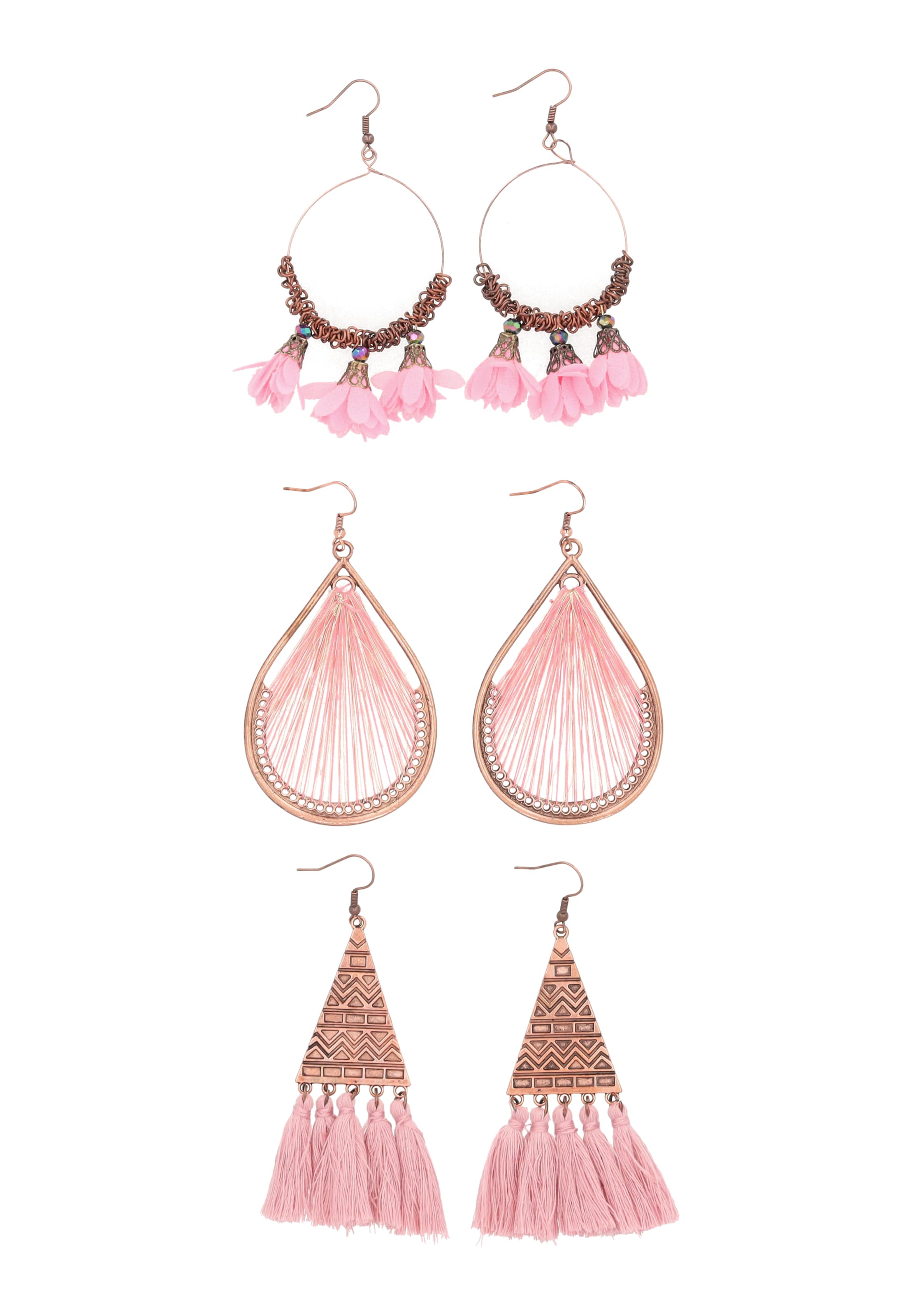 Boucles d'oreilles ebeeza en rose : devant