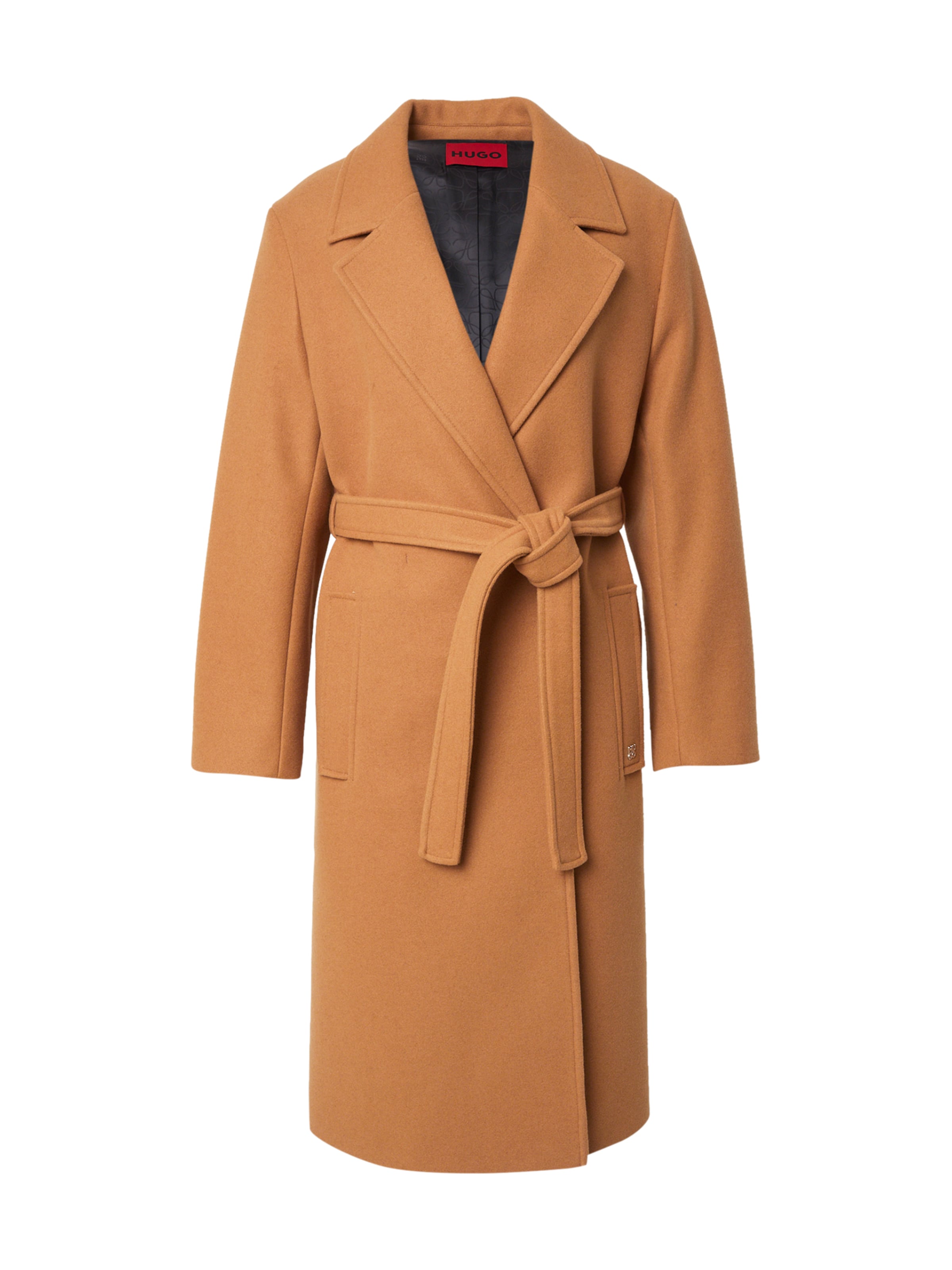 HUGO - Sobretudo meia-estação 'Melzy-1' em castanho: frente
