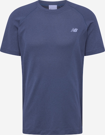 T-Shirt fonctionnel new balance en bleu : devant