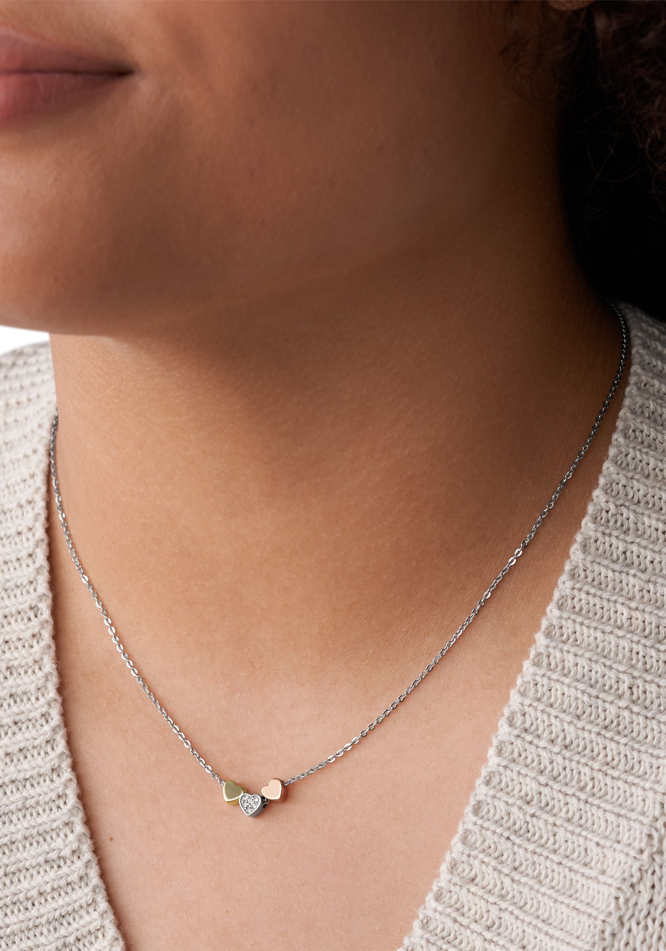 Chaîne 'VINTAGE MOTFIS' FOSSIL en argent