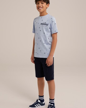 WE Fashion Regular Byxa i blå