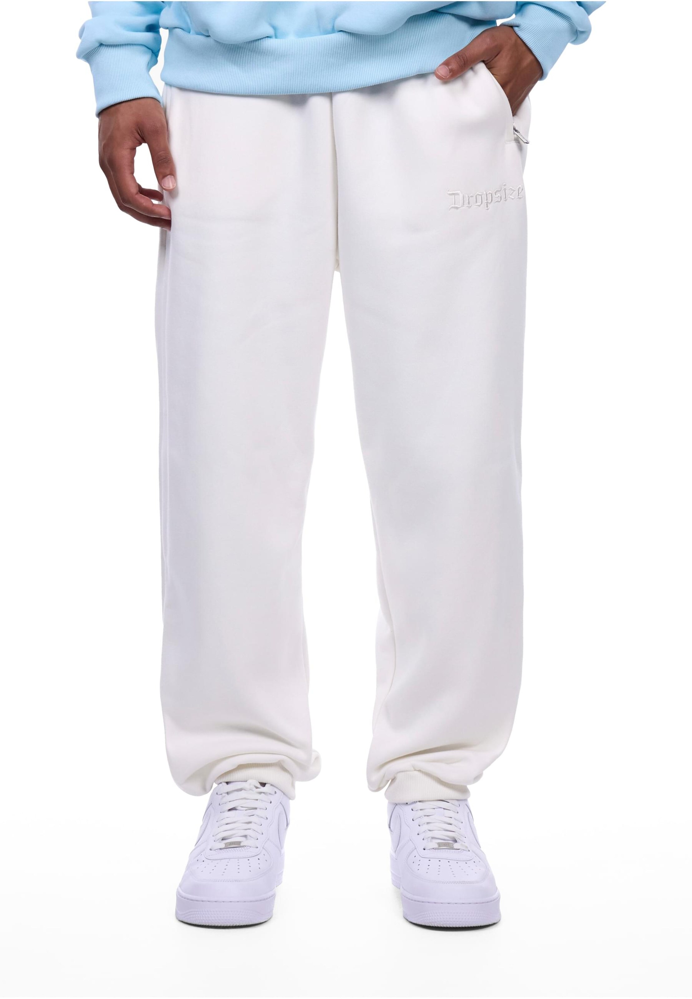 balts Dropsize Pakapēniski sašaurināts piegriezums Bikses: no priekšpuses