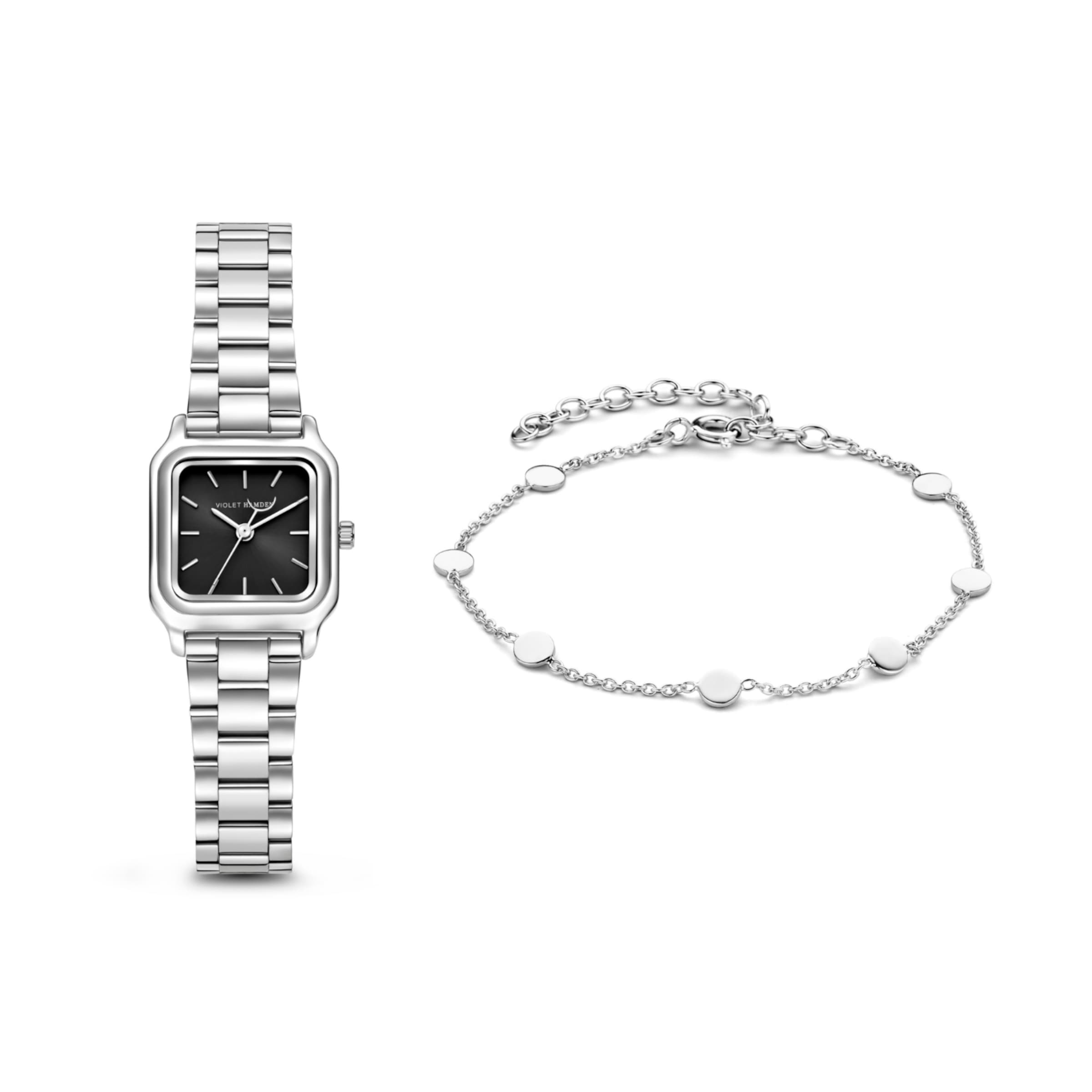 Violet Hamden Analoog horloge in Zilver: voorkant