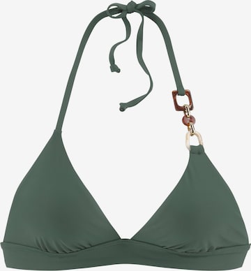 LASCANA Triangle Bikini Top 'Yves' in Green: front