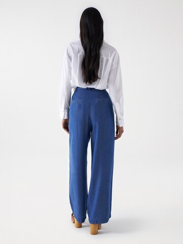 Wide Leg Pantalon chino Salsa Jeans en bleu