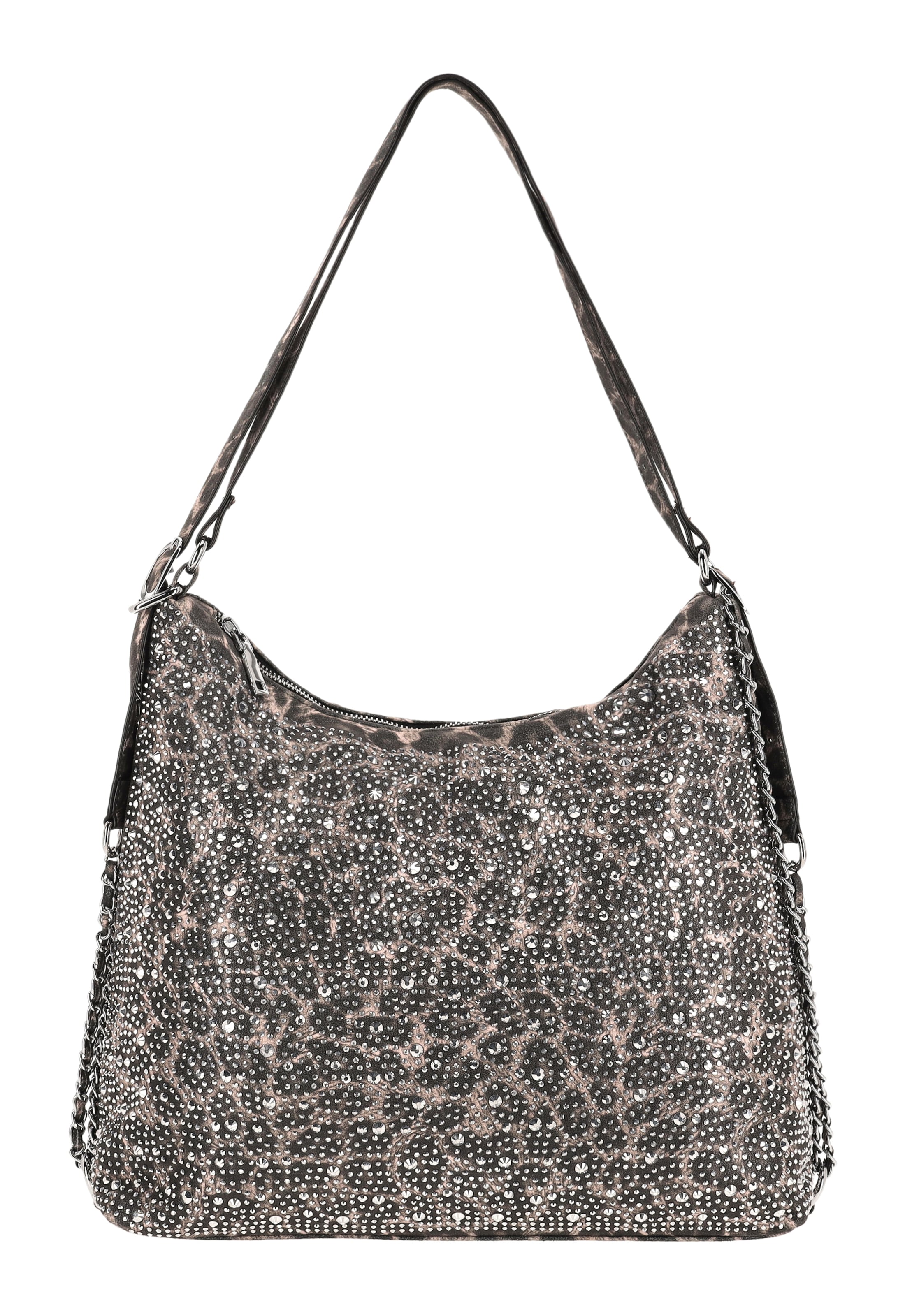 faina Mala de ombro em brocado / preto / prata, Vista do artigo