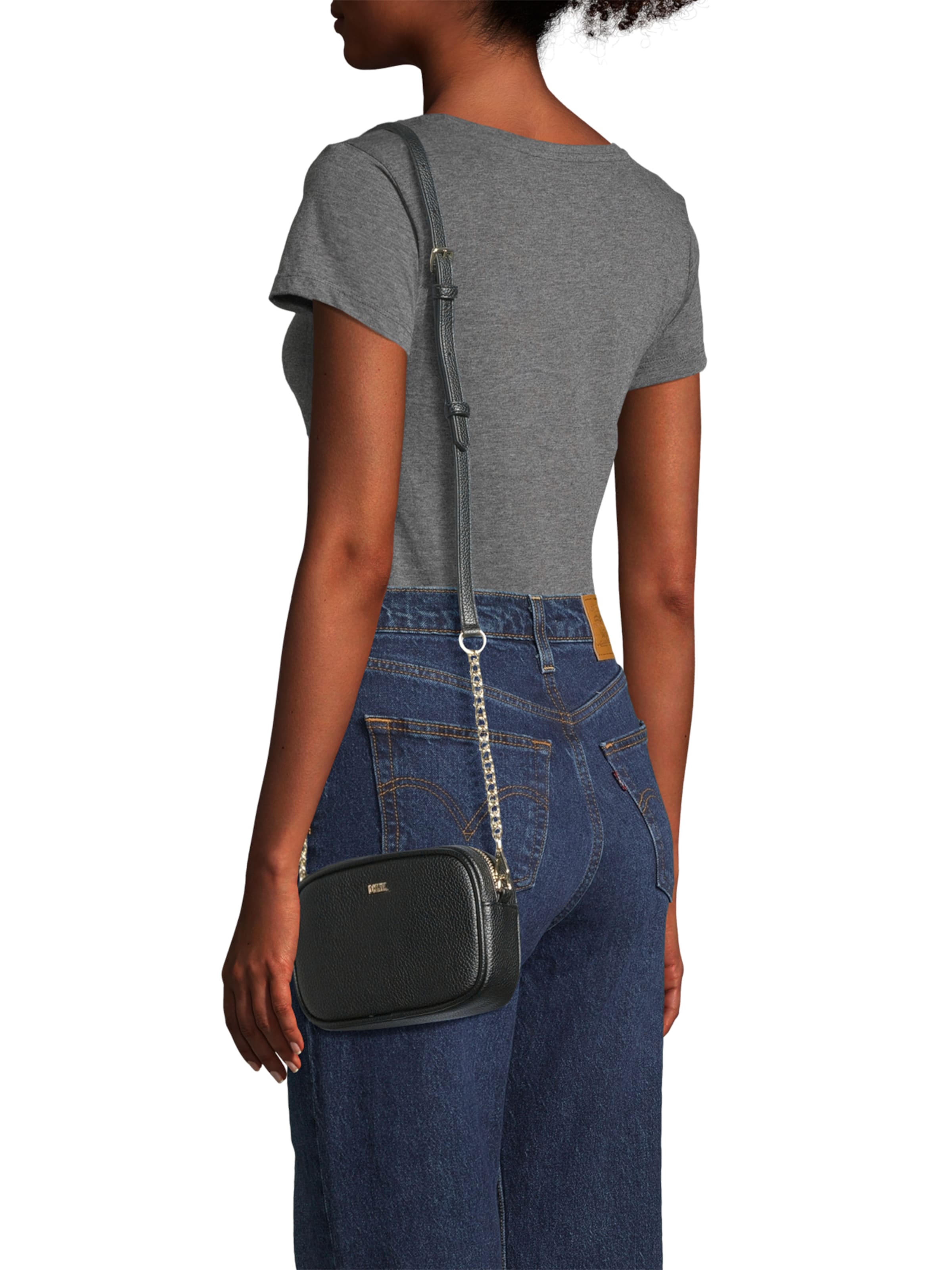 DKNY Torba na ramię 'LUMEN' w kolorze czarny: przód