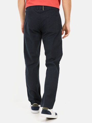 CAMEL ACTIVE Loosefit Chinohose mit Kordelzug aus einem Leinenmix in Blau