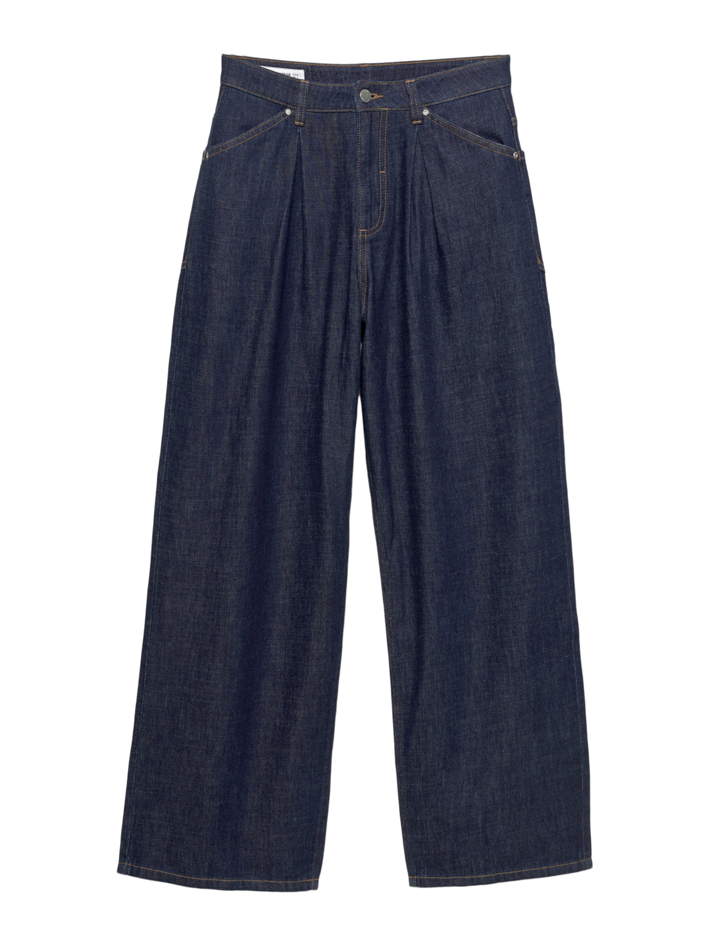 Pull&amp;Bear Baggy Bandplooi jeans in Blauw: voorkant