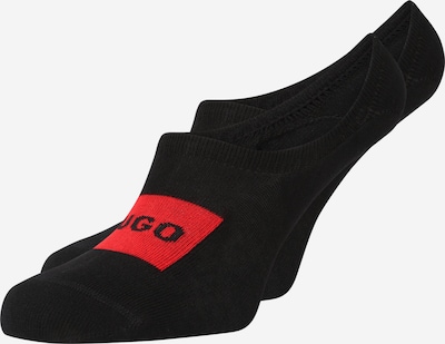 HUGO Дамски чорапи тип терлици в червено / черно, Преглед на продукта