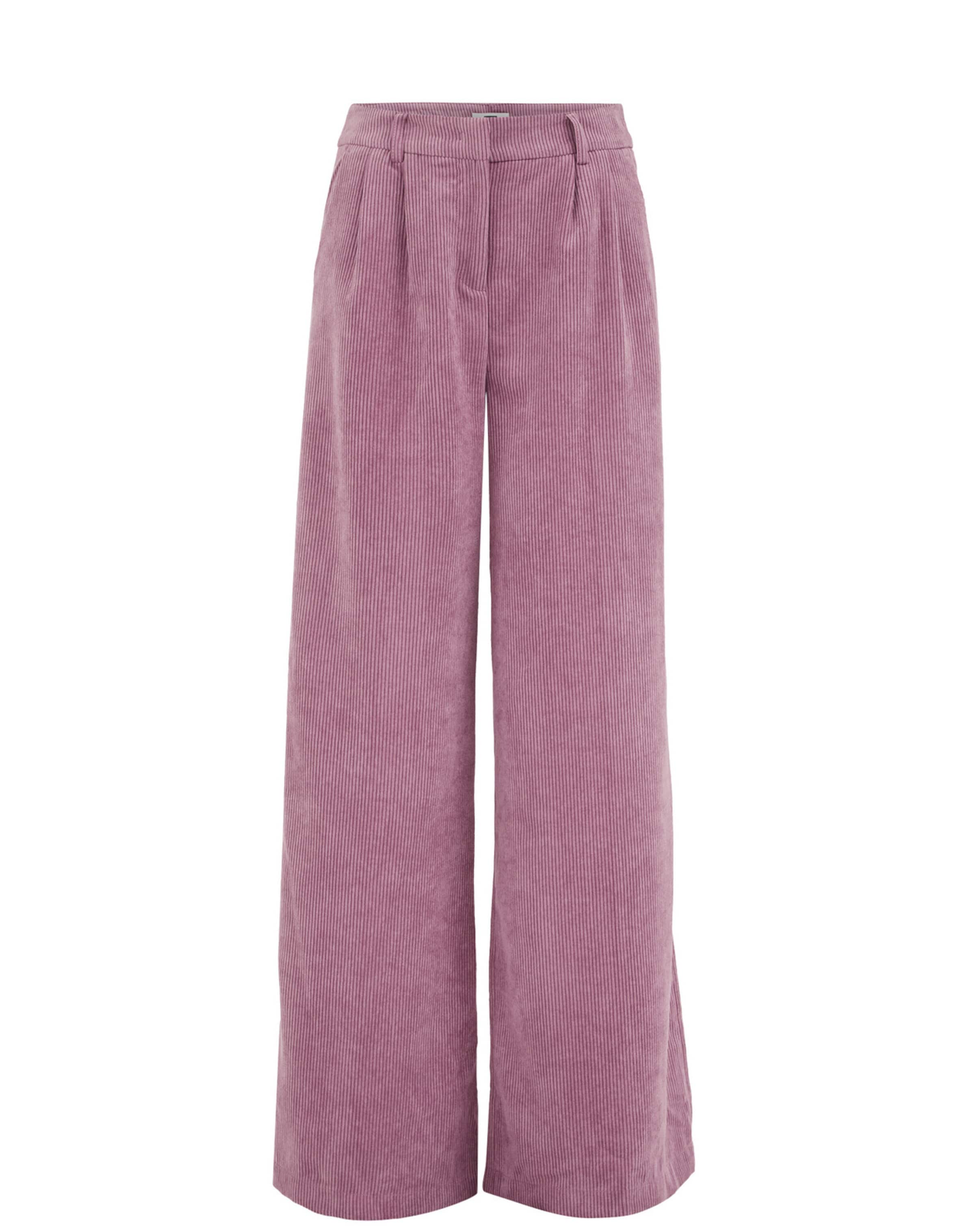 WE Fashion Wide leg Bandplooibroek in Roze: voorkant