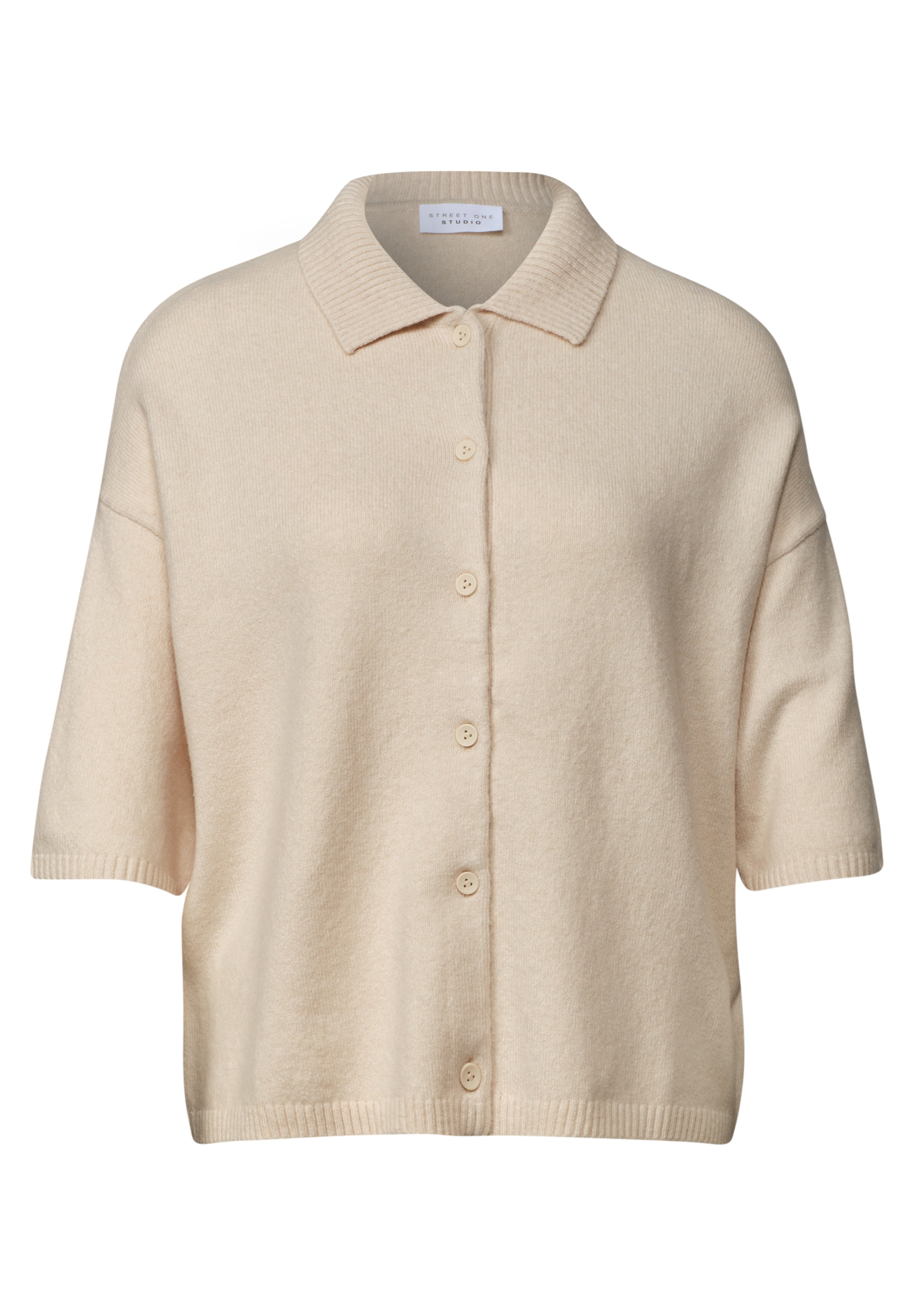 Street One Studio Knit Cardigan in Beige: front