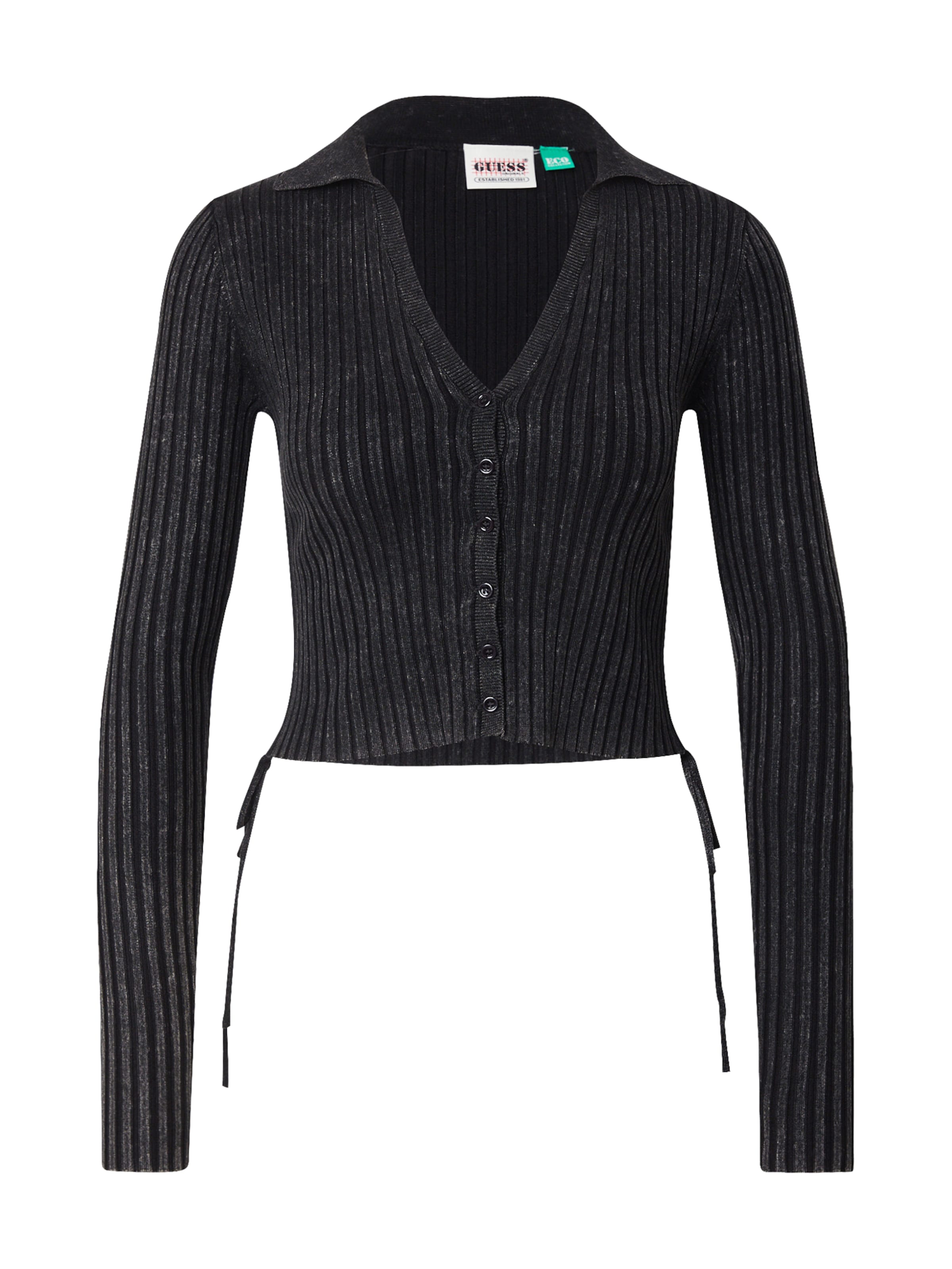 GUESS Originals Knit cardigan in Black: front