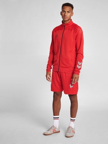 Hummel Athletic Zip-Up Hoodie 'Lead' in Red
