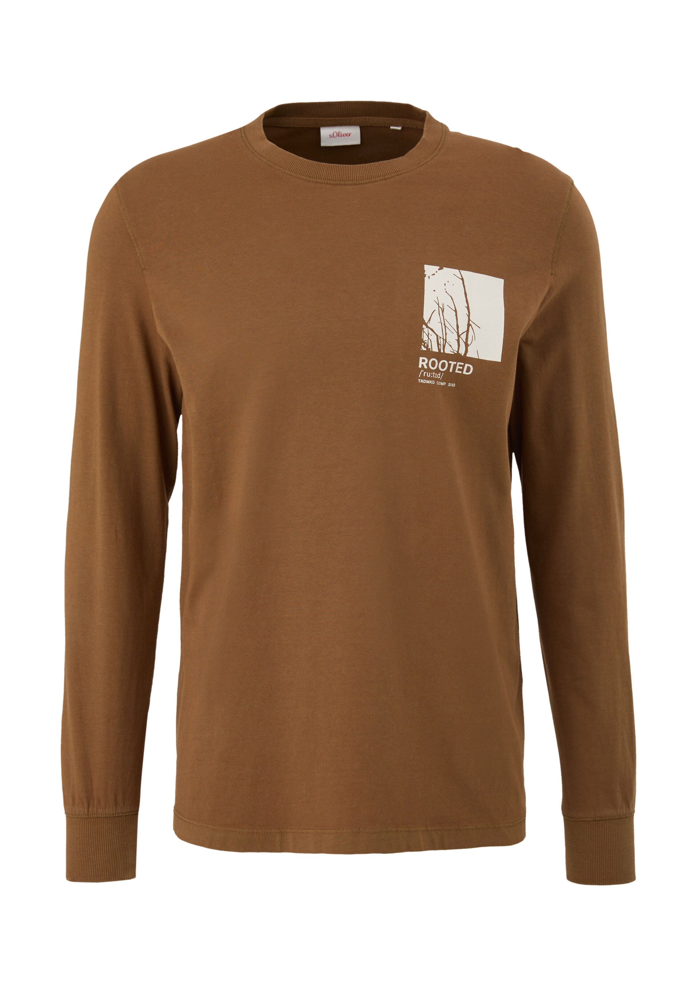s.Oliver Shirt in Bruin: voorkant