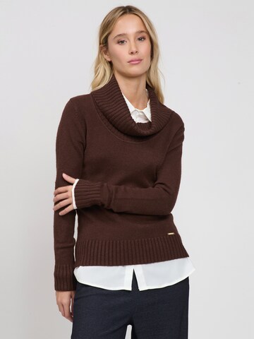 Influencer Pullover in Braun: Vorderseite