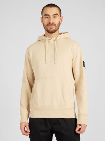 Calvin Klein Jeans Sweatshirt in Beige: voorkant