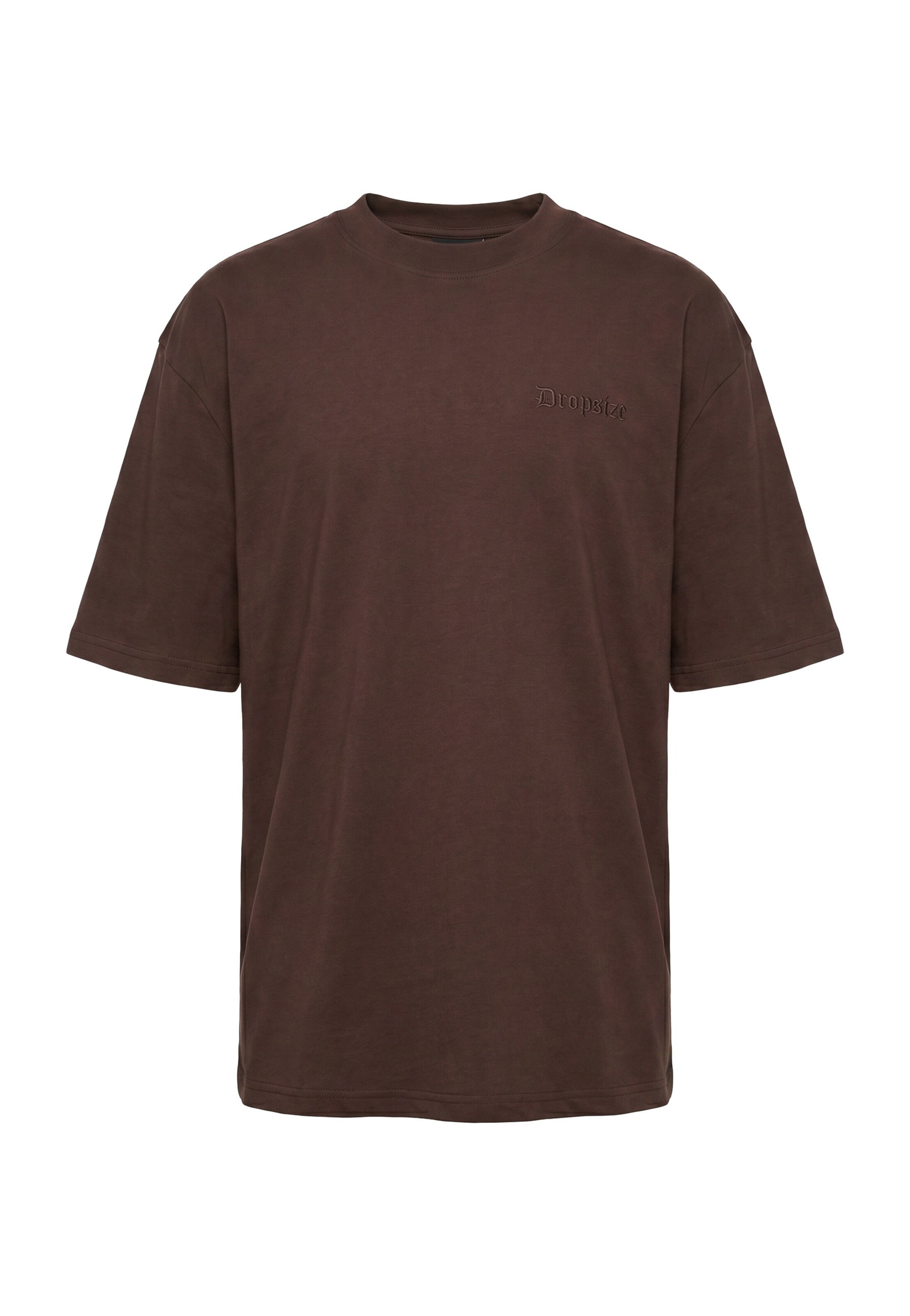 Dropsize T-Shirt 'Embo' in Braun: Vorderseite