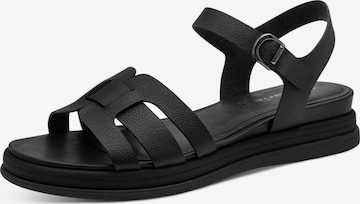 Sandales Tamaris en noir : devant