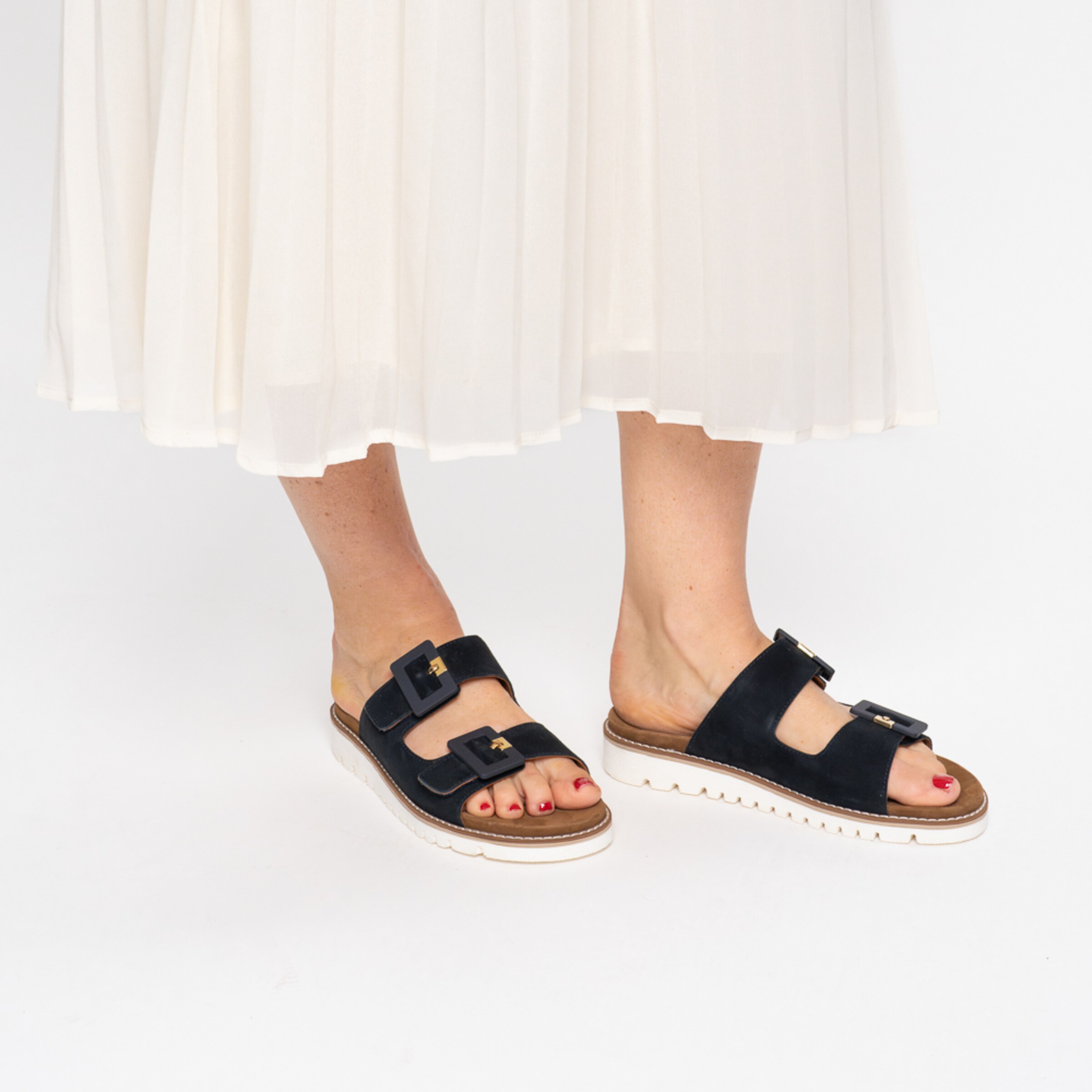 ARA Mules in Blue: front