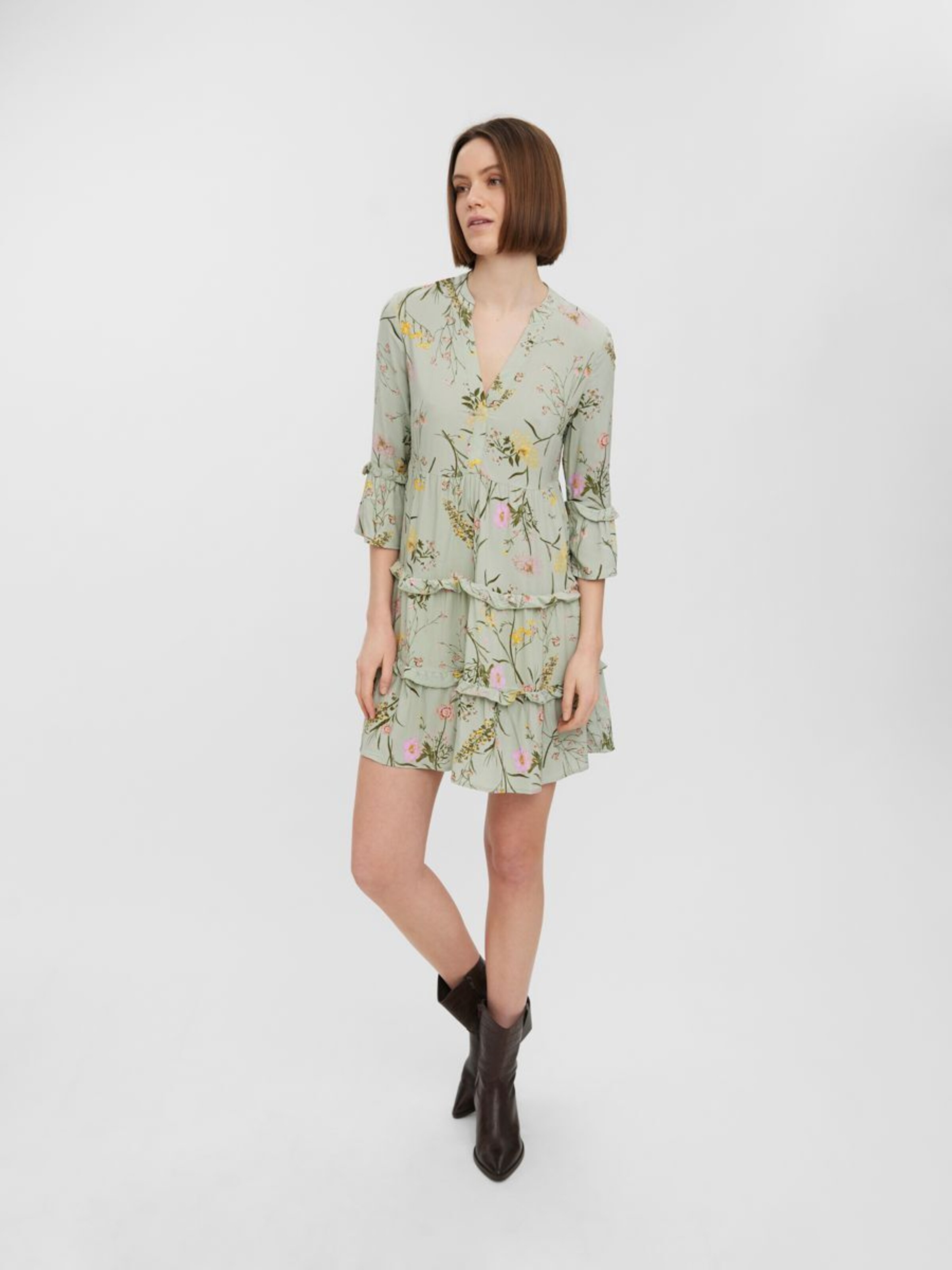 Frauen Kleider VERO MODA Kleid 'EASY' in Grün, Mischfarben - HH30531 Frauen Kleider VERO MODA Kleid 'EASY' in Grün, Mischfarben - HH30531